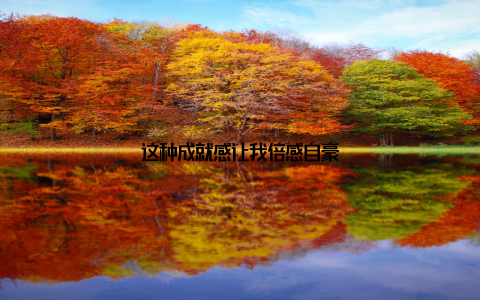 这种成就感让我倍感自豪