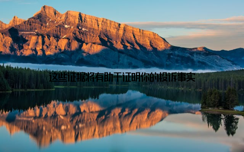 这些证据将有助于证明你的投诉事实