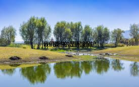 我们要说的是环境保护