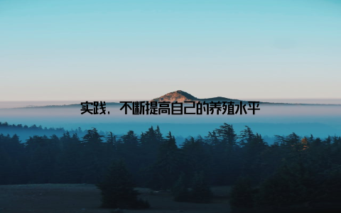 实践, 不断提高自己的养殖水平