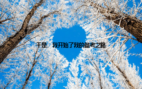 于是, 我开始了我的备考之路