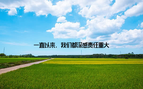 一直以来, 我们都深感责任重大