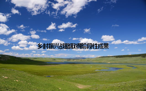 乡村振兴战略取得阶段性成果