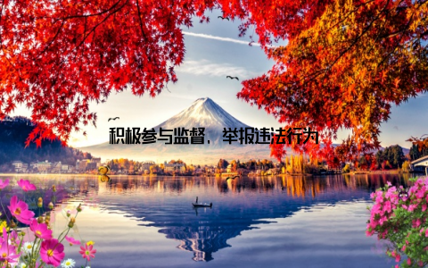 积极参与监督, 举报违法行为