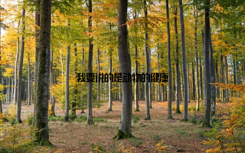 我要说的是动物的健康