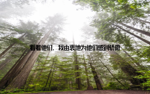 看着他们, 我由衷地为他们感到骄傲