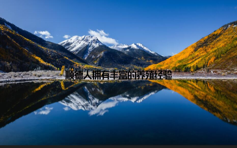 顺德人拥有丰富的养殖经验