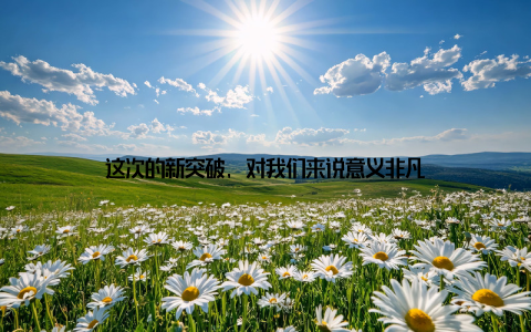 这次的新突破, 对我们来说意义非凡