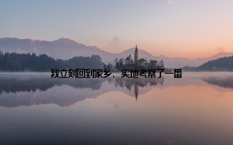 我立刻回到家乡, 实地考察了一番