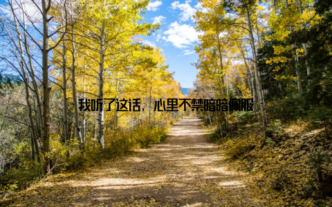 我听了这话, 心里不禁暗暗佩服