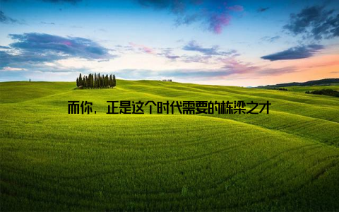 而你, 正是这个时代需要的栋梁之才