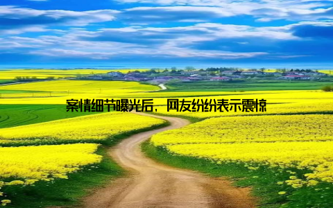 案情细节曝光后, 网友纷纷表示震惊